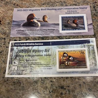 2005-2006 & 2022-2023 US FISH & WILDLIFE MIGRATORY BIRD HUNTING AND CONSERVATION STAMPS
