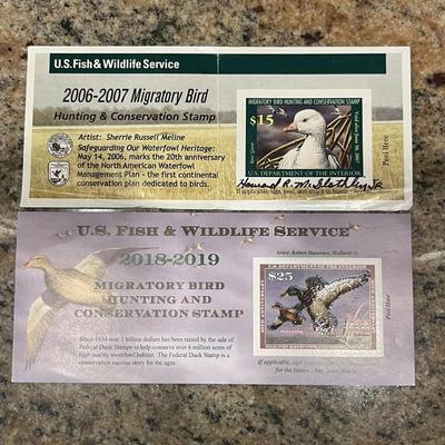 2006-2007 & 2018-2019 US FISH & WILDLIFE MIGRATORY BIRD HUNTING AND CONSERVATION STAMPS