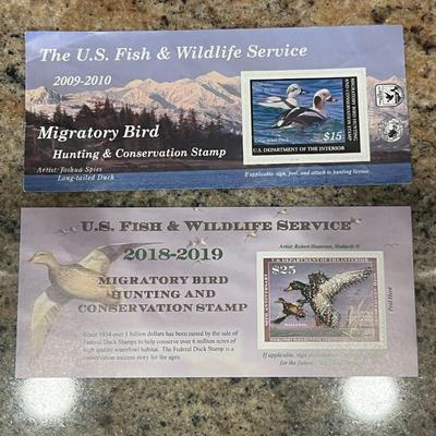 2009-2010 & 2018-2019 US FISH & WILDLIFE MIGRATORY BIRD HUNTING AND CONSERVATION STAMPS
