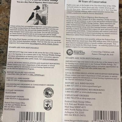 2017-2018 & 2013-2014 US FISH & WILDLIFE MIGRATORY BIRD HUNTING AND CONSERVATION STAMPS