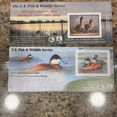 2011-2012 & 2015-2016 US FISH & WILDLIFE MIGRATORY BIRD HUNTING AND CONSERVATION STAMPS