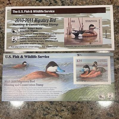 2010-2011 & 2015-2016 US FISH & WILDLIFE MIGRATORY BIRD HUNTING AND CONSERVATION STAMPS
