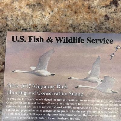 2012-2013 & 2016-2017 US FISH & WILDLIFE MIGRATORY BIRD HUNTING AND CONSERVATION STAMPS
