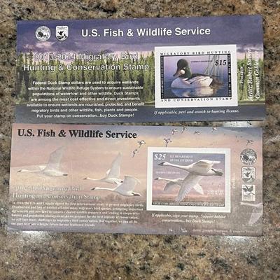 2013-2014 & 2016-2017 US FISH & WILDLIFE MIGRATORY BIRD HUNTING AND CONSERVATION STAMPS