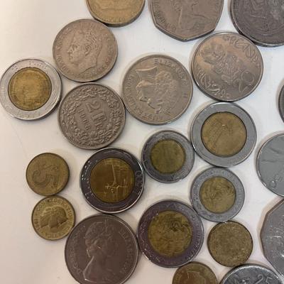 A VARIETY OF FOREIGN COINS