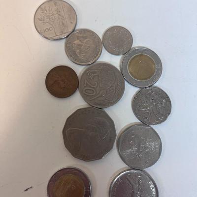 A VARIETY OF FOREIGN COINS
