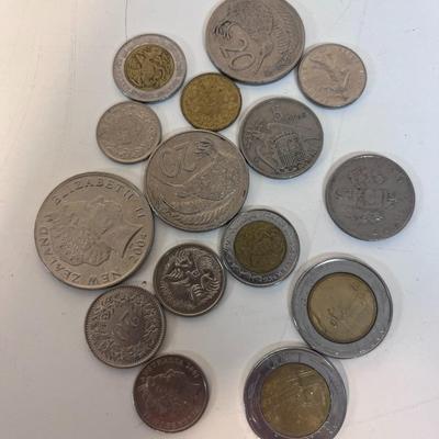 A VARIETY OF FOREIGN COINS