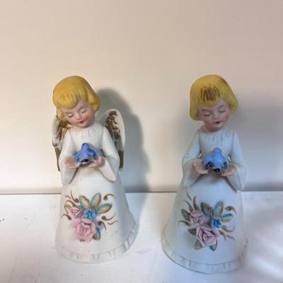 2 ANGEL BELLS AND SERVING PIECES