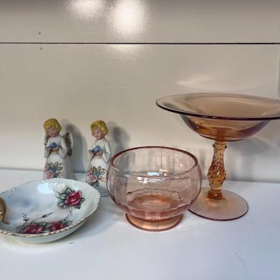 2 ANGEL BELLS AND SERVING PIECES