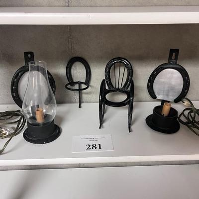HORSESHOE WALL SCONCES AND PLANT HOLDERS