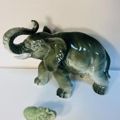 2 CERAMIC ELEPHANTS