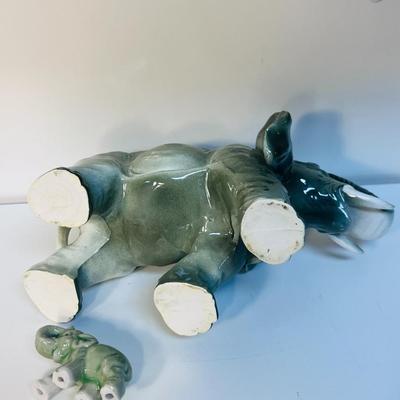2 CERAMIC ELEPHANTS