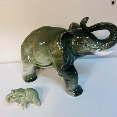 2 CERAMIC ELEPHANTS