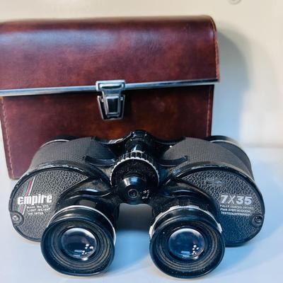 EMPIRE 7 X 35 BINOCULARS WITH CASE AND A SCOTCH GAME DUCK CALL