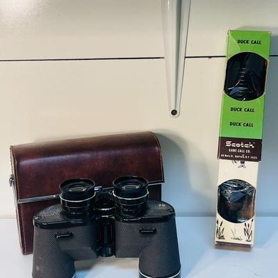 EMPIRE 7 X 35 BINOCULARS WITH CASE AND A SCOTCH GAME DUCK CALL