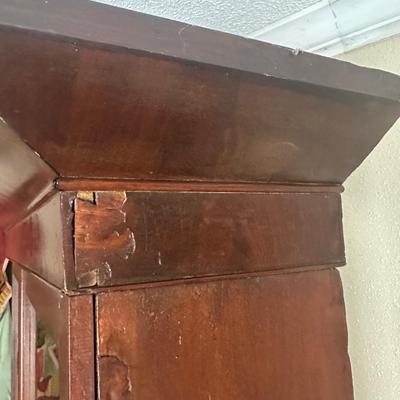 Antique Secretary Desk with Glass - Front Hutch