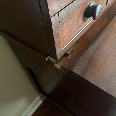 Antique Secretary Desk with Glass - Front Hutch