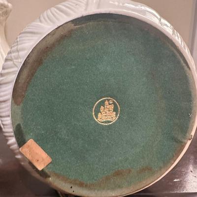 Pair of Belleek Irish Porcelain Table Lamps with Shamrock Decoration