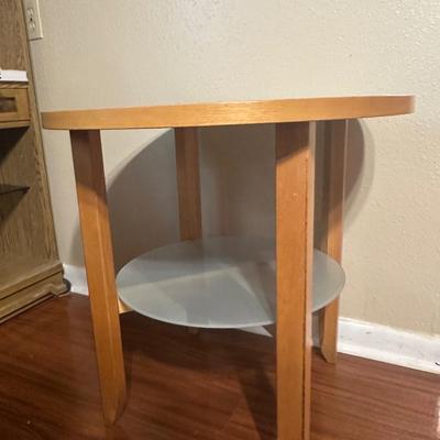 Wood Side Table with Lower Shelf