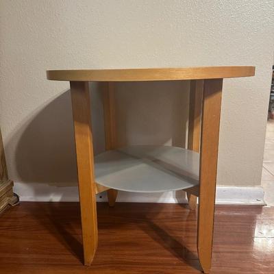 Wood Side Table with Lower Shelf