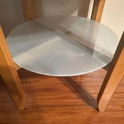 Wood Side Table with Lower Shelf