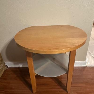 Wood Side Table with Lower Shelf