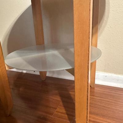 Wood Side Table with Lower Shelf