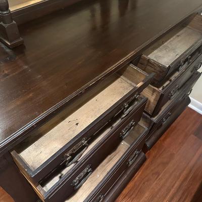Victorian Revival Style Dresser with Mirror