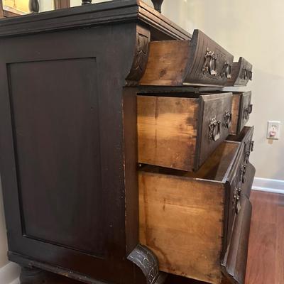 Victorian Revival Style Dresser with Mirror