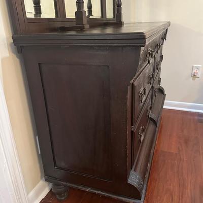 Victorian Revival Style Dresser with Mirror