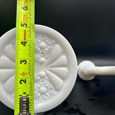 Pair of Vintage Milk Glass Two-Light Candle Holders