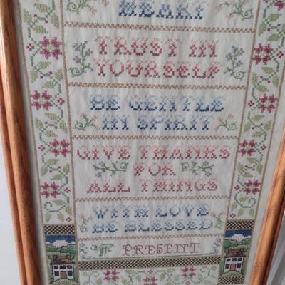 Framed Needlework Art Proverbs Choice B