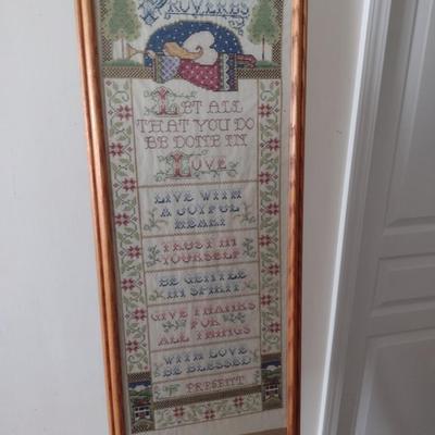 Framed Needlework Art Proverbs Choice B