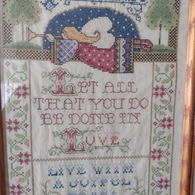 Framed Needlework Art Proverbs Choice B