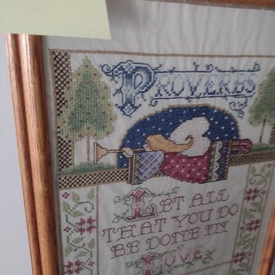 Framed Needlework Art Proverbs Choice B