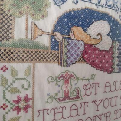 Framed Needlework Art Proverbs Choice B