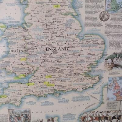Print of Medieval England Map and History Choice D