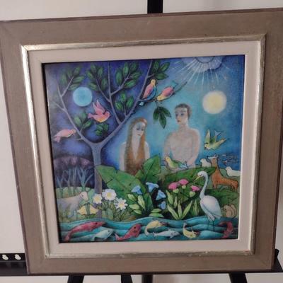 Hand Painted Porcelain Metal Door Insert Art from Highlands, NC Choice H