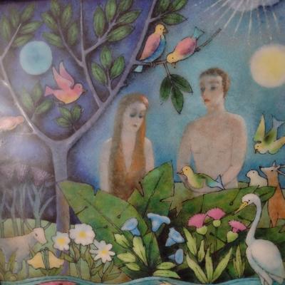 Hand Painted Porcelain Metal Door Insert Art from Highlands, NC Choice H