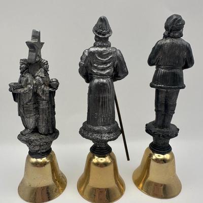 Set of Three Michael Ricker Figural Christmas Handbells