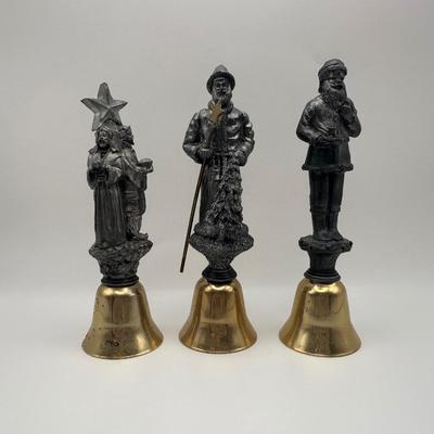 Set of Three Michael Ricker Figural Christmas Handbells