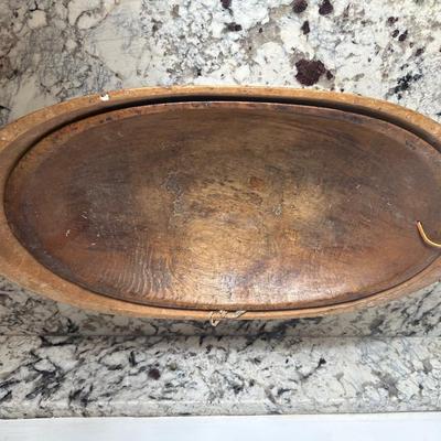Pair of Large Oval Wooden Dough Bowls