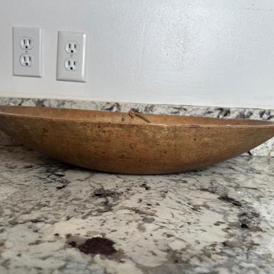 Pair of Large Oval Wooden Dough Bowls