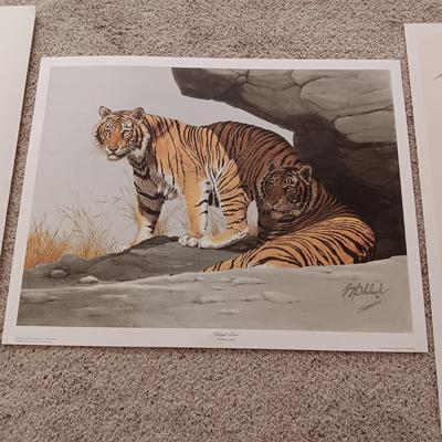"WILD TURKEYS" AND "BENGAL BRACE" LITHOGRAPH BY GUY COHELEACH