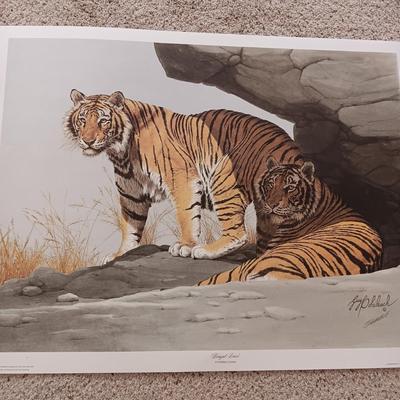 "WILD TURKEYS" AND "BENGAL BRACE" LITHOGRAPH BY GUY COHELEACH
