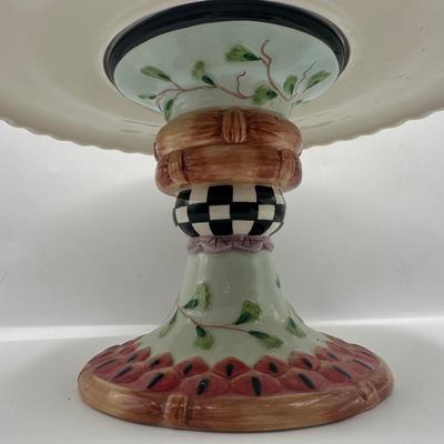 Fitz and Floyd Hand-Painted Woodland Platters with Fox & Rabbit