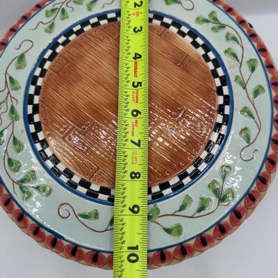 Fitz and Floyd Hand-Painted Woodland Platters with Fox & Rabbit