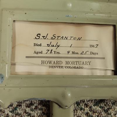 ANTIQUE GRAVE MARKER AND A MEMBER OF THE WOMAN'S CHRISTIAN TEMPERANCE UNION