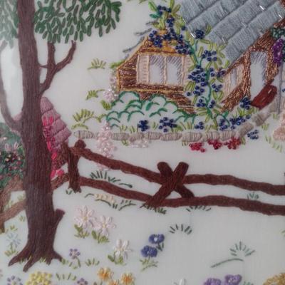 Framed Under Glass Needlework and Sewing Notions Fabric Art Choice J