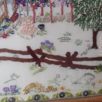 Framed Under Glass Needlework and Sewing Notions Fabric Art Choice J